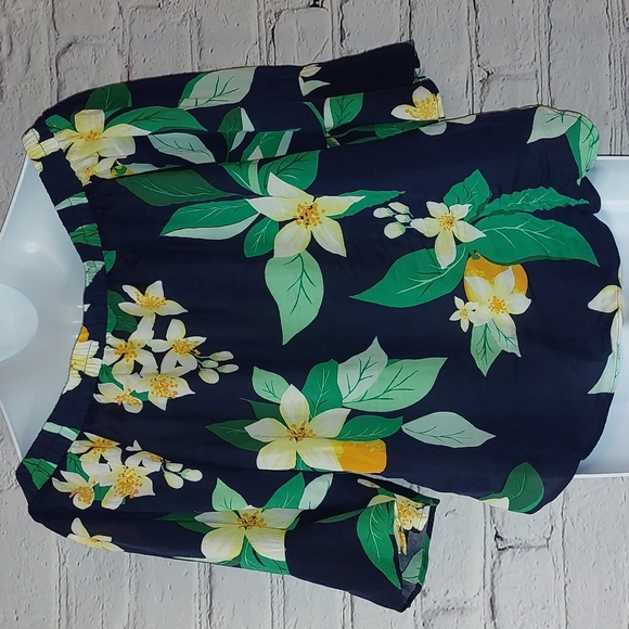 Blue Floral Lemon Print Off the Shoulder Top Old Navy XS Extra Small - Picture 4 of 6
